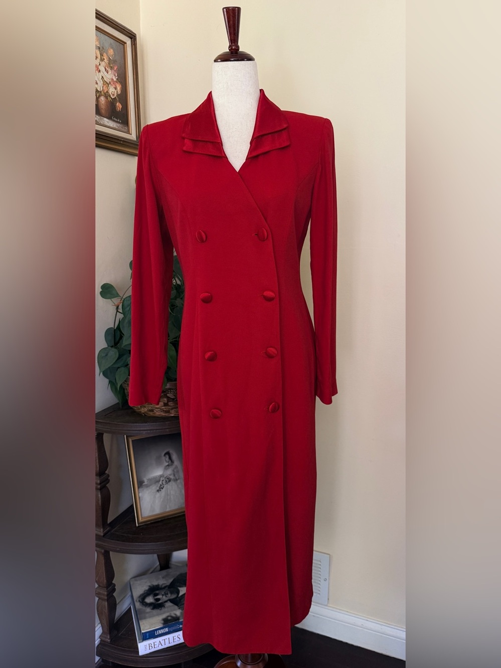 Vintage 90s J. Taylor New York Double Breasted Red Blazer Dress sz 6